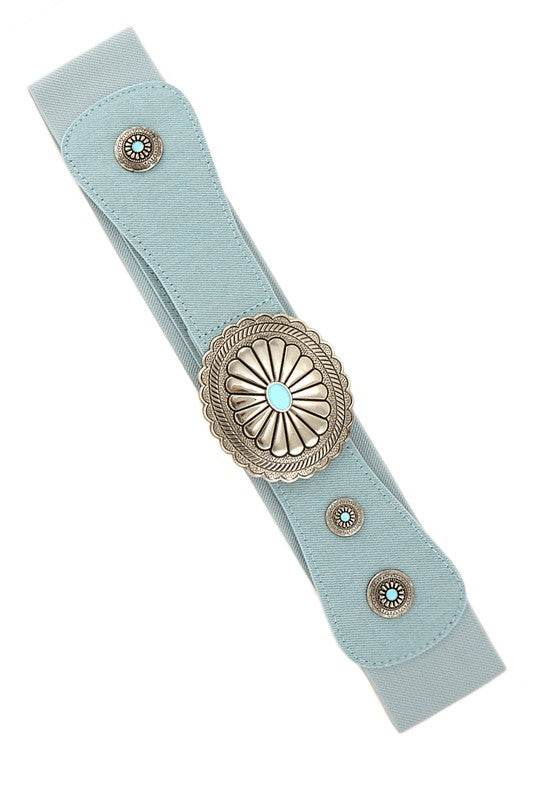 Floral Concho Buckle Elastic Belt - Shop Style & More | Fresh Looks, Everyday Deals & Free Shipping