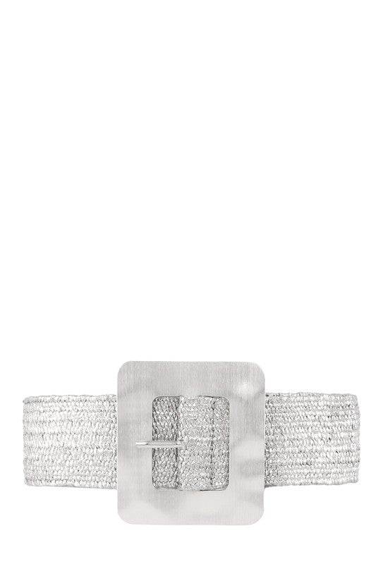 Metal Square Buckle Straw Elastic Belt - Shop Style & More | Fresh Looks, Everyday Deals & Free Shipping