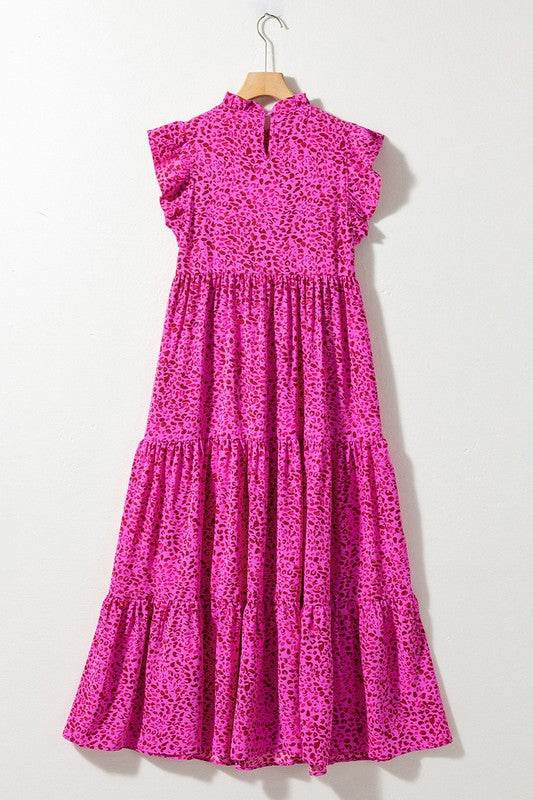 Women Leopard Print Ruffled Trim Tiered Maxi Dress - Shop Style & More | Fresh Looks, Everyday Deals & Free Shipping