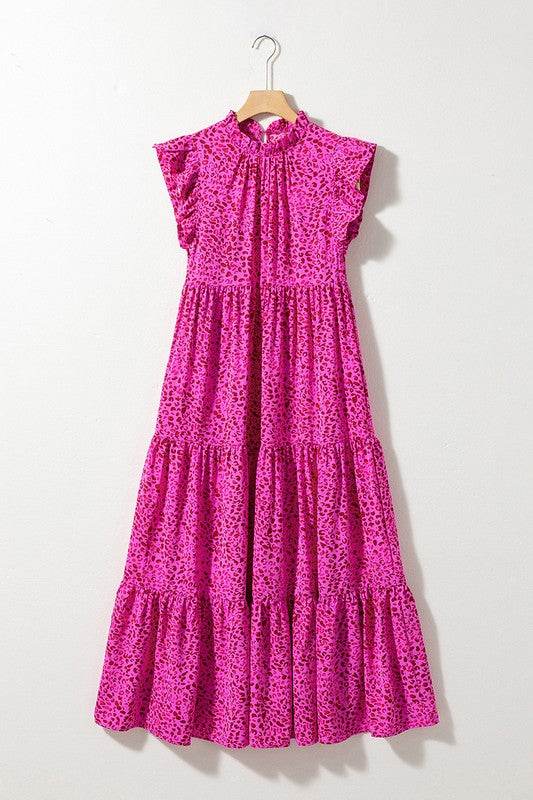 Women Leopard Print Ruffled Trim Tiered Maxi Dress - Shop Style & More | Fresh Looks, Everyday Deals & Free Shipping