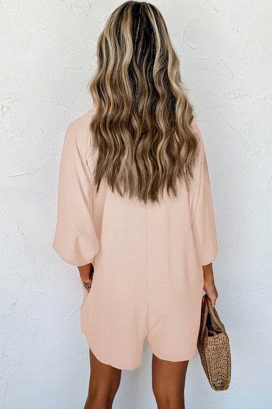 Women Half Button Collared Loose Romper - Shop Style & More | Fresh Looks, Everyday Deals & Free Shipping