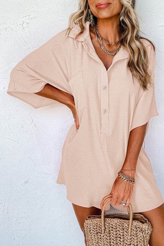 Women Half Button Collared Loose Romper - Shop Style & More | Fresh Looks, Everyday Deals & Free Shipping