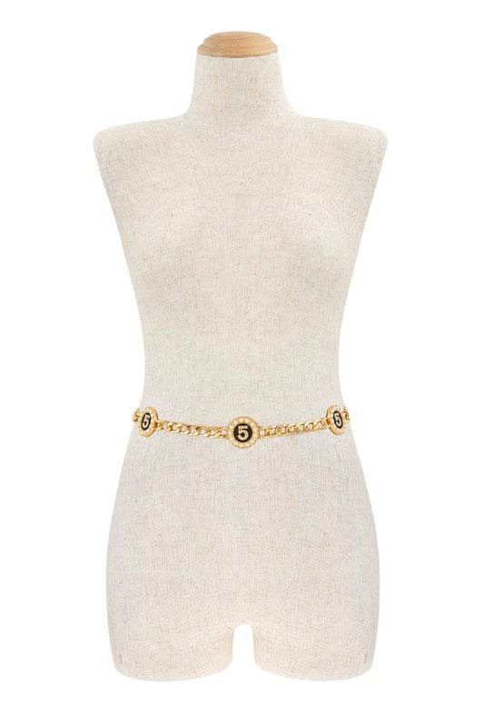 Metal Circle Five Pearl Charm Chain Belt - Shop Style & More | Fresh Looks, Everyday Deals & Free Shipping