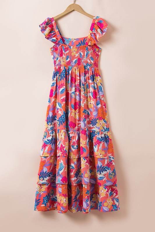 Women Print Sleeveless Ruffle Tiered Maxi Dress - Shop Style & More | Fresh Looks, Everyday Deals & Free Shipping