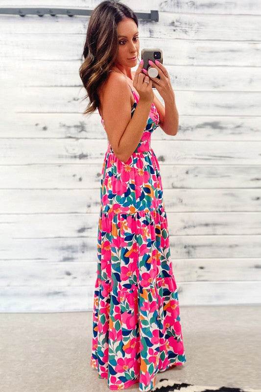 Women Twisted Smocked Back Tiered Maxi Dress - Shop Style & More | Fresh Looks, Everyday Deals & Free Shipping