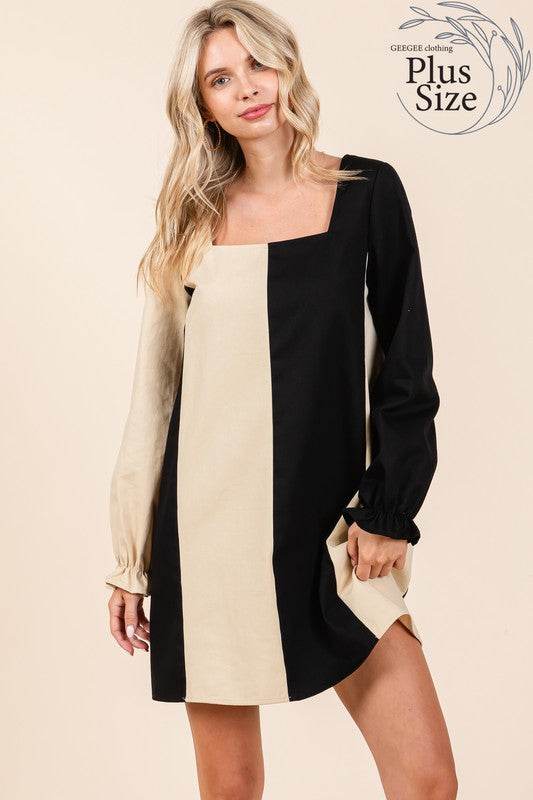 Plus Color Block Mini Dress - Shop Style & More | Fresh Looks, Everyday Deals & Free Shipping