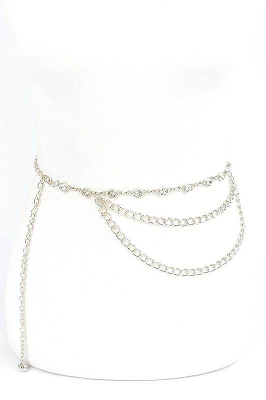 Rhinestone Station Mix Layer Chain Belt - Shop Style & More | Fresh Looks, Everyday Deals & Free Shipping