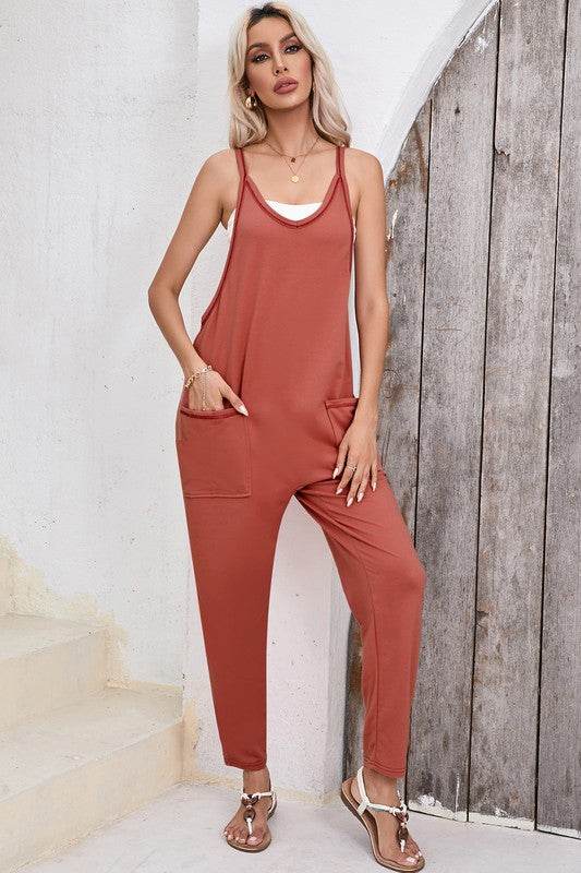 Women Harem Pants Sleeveless V Neck Jumpsuit - Shop Style & More | Fresh Looks, Everyday Deals & Free Shipping