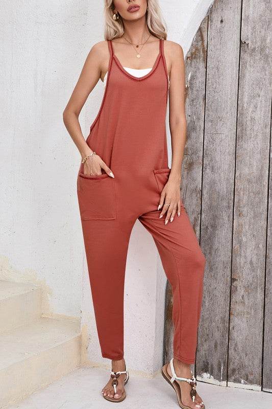 Women Harem Pants Sleeveless V Neck Jumpsuit - Shop Style & More | Fresh Looks, Everyday Deals & Free Shipping