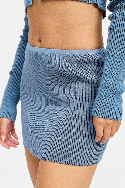 CONTRASTED RIB MINI SKIRT - Shop Style & More | Fresh Looks, Everyday Deals & Free Shipping