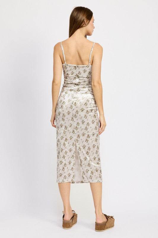 PRINTED SPAGHETTI STRAP MIDI DRESS - Shop Style & More | Fresh Looks, Everyday Deals & Free Shipping