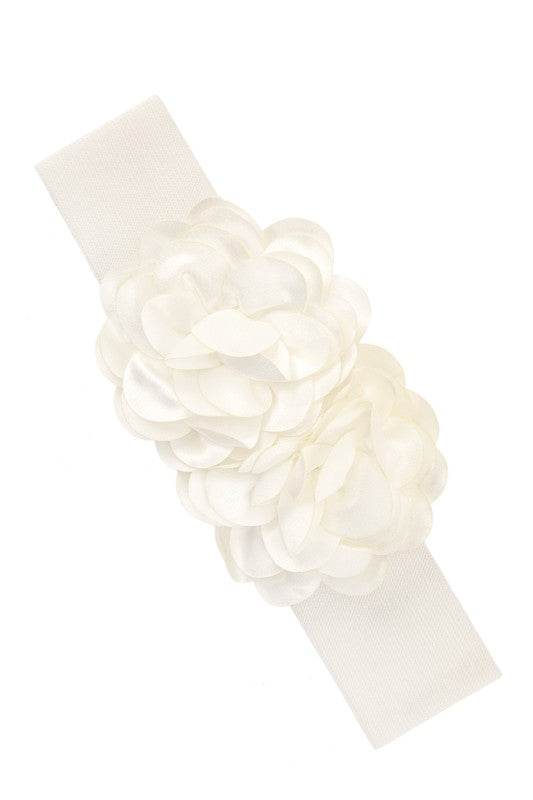 Chiffon Double Flower Charm Elastic Belt - Shop Style & More | Fresh Looks, Everyday Deals & Free Shipping