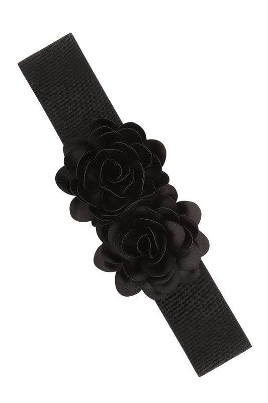 Chiffon Double Flower Charm Elastic Belt - Shop Style & More | Fresh Looks, Everyday Deals & Free Shipping