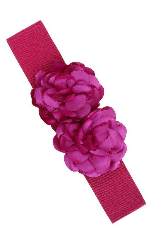 Chiffon Double Flower Charm Elastic Belt - Shop Style & More | Fresh Looks, Everyday Deals & Free Shipping