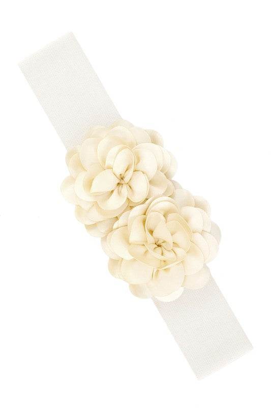 Chiffon Double Flower Charm Elastic Belt - Shop Style & More | Fresh Looks, Everyday Deals & Free Shipping