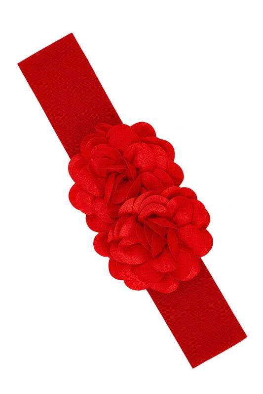Chiffon Double Flower Charm Elastic Belt - Shop Style & More | Fresh Looks, Everyday Deals & Free Shipping
