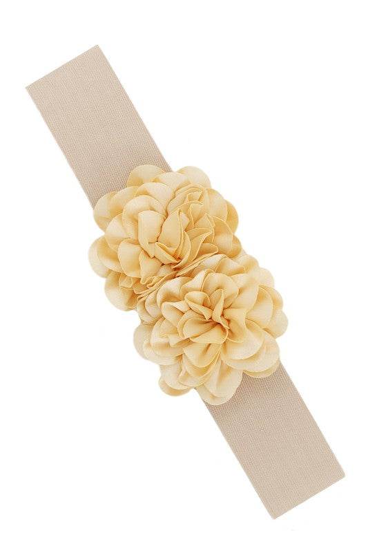 Chiffon Double Flower Charm Elastic Belt - Shop Style & More | Fresh Looks, Everyday Deals & Free Shipping