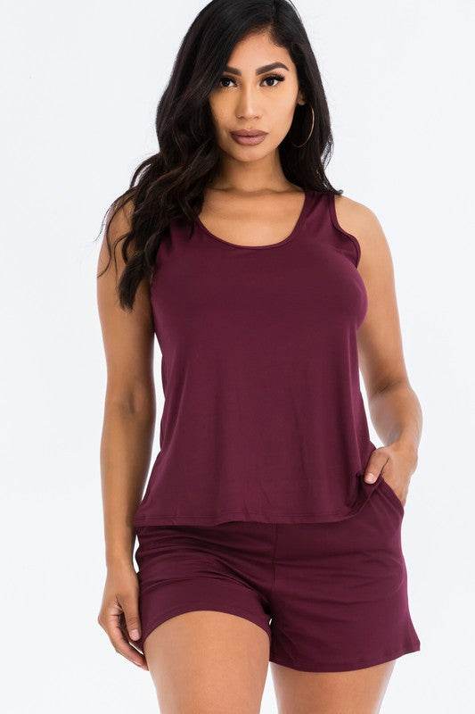 Basic Comfy Tank Top & mini casual Shorts Set - Shop Style & More | Fresh Looks, Everyday Deals & Free Shipping