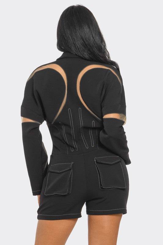 Chic Mesh-Panelled Black Romper - Shop Style & More | Fresh Looks, Everyday Deals & Free Shipping