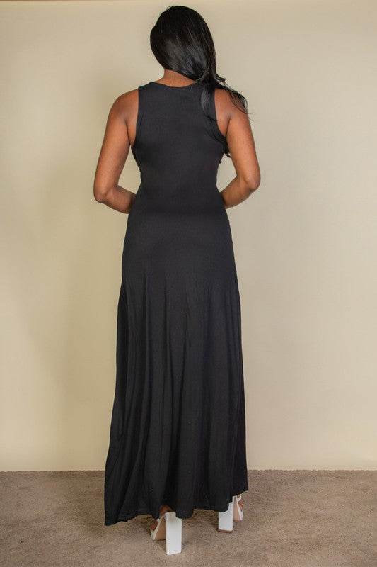 Plunge Neck Thigh Split Dress - Shop Style & More | Fresh Looks, Everyday Deals & Free Shipping