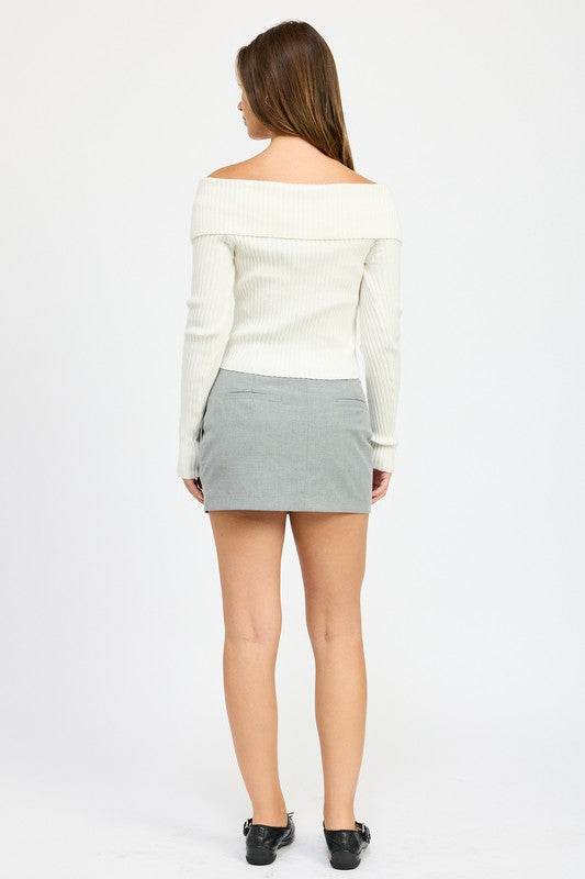 MINI SKIRT WITH DIAGONAL BUTTON DETAIL - Shop Style & More | Fresh Looks, Everyday Deals & Free Shipping