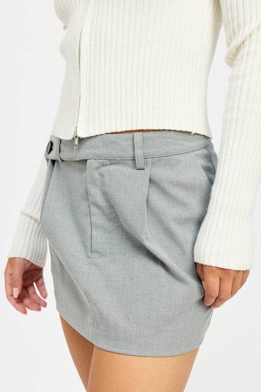 MINI SKIRT WITH DIAGONAL BUTTON DETAIL - Shop Style & More | Fresh Looks, Everyday Deals & Free Shipping