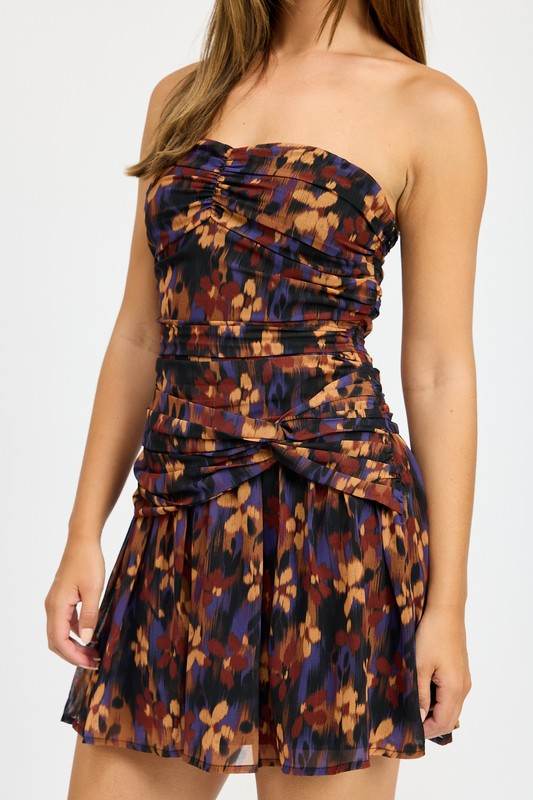 FLORAL RUCHED MINI DRESS - Shop Style & More | Fresh Looks, Everyday Deals & Free Shipping