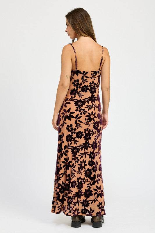 FLORAL PRINT COWL NECK MAXI DRESS - Shop Style & More | Fresh Looks, Everyday Deals & Free Shipping