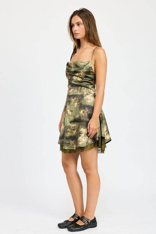 COWL NECK MINI DRESS WITH BACK TIE - Shop Style & More | Fresh Looks, Everyday Deals & Free Shipping