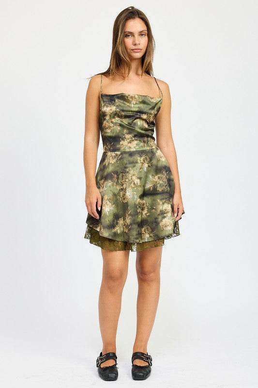 COWL NECK MINI DRESS WITH BACK TIE - Shop Style & More | Fresh Looks, Everyday Deals & Free Shipping