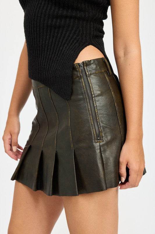 LEATHER PLEATED SKIRT - Shop Style & More | Fresh Looks, Everyday Deals & Free Shipping