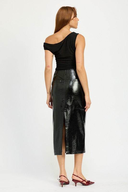 FITTED PENCIL SKIRT WITH SLIT - Shop Style & More | Fresh Looks, Everyday Deals & Free Shipping