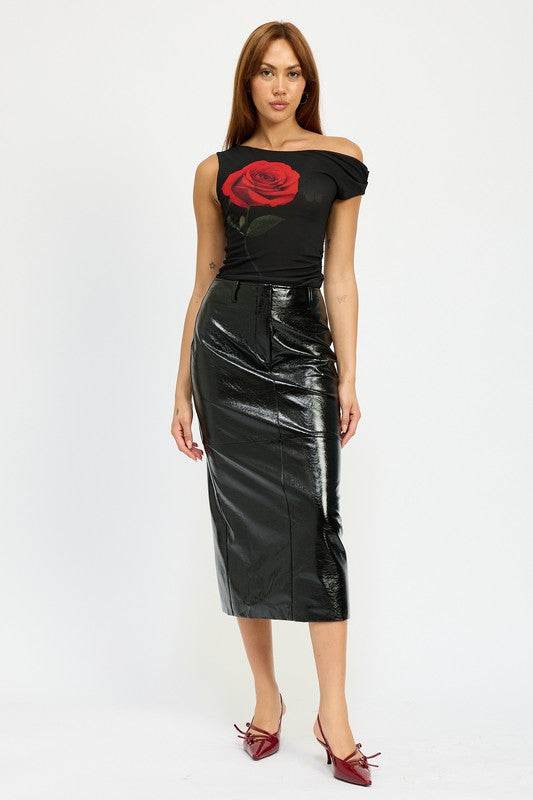 FITTED PENCIL SKIRT WITH SLIT - Shop Style & More | Fresh Looks, Everyday Deals & Free Shipping