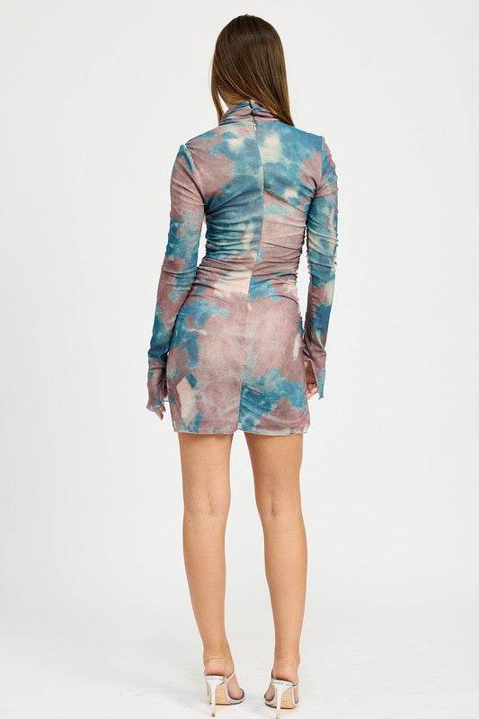 MOCK NECK RUCHED MINI DRESS - Shop Style & More | Fresh Looks, Everyday Deals & Free Shipping