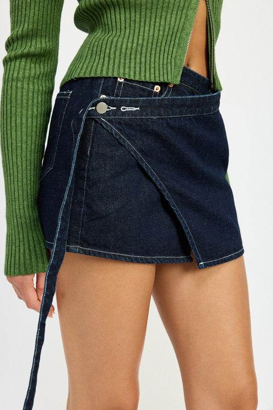 WRAPPED MINI DENIM SKIRT - Shop Style & More | Fresh Looks, Everyday Deals & Free Shipping
