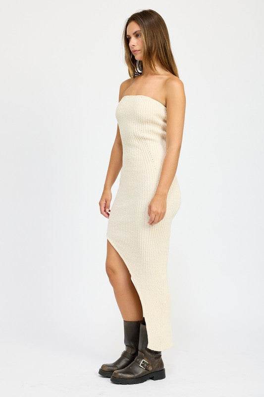 ASYMMETRICAL RIBBED MAXI TUBE DRESS - Shop Style & More | Fresh Looks, Everyday Deals & Free Shipping