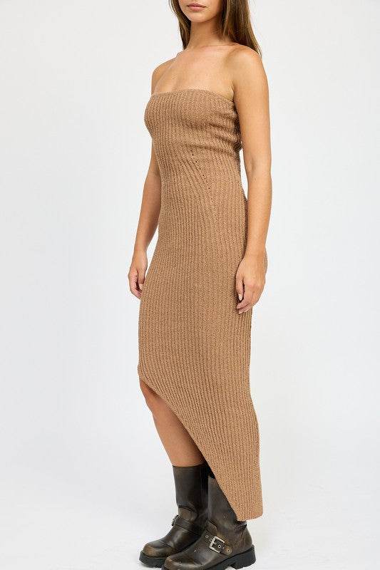 ASYMMETRICAL RIBBED MAXI TUBE DRESS - Shop Style & More | Fresh Looks, Everyday Deals & Free Shipping