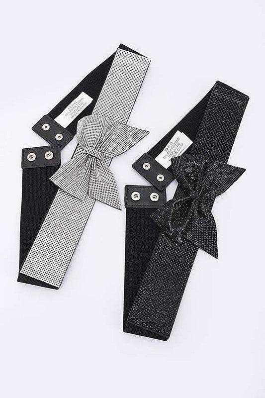 Rhinestone Bow Tie Elastic Fashion Belt - Shop Style & More | Fresh Looks, Everyday Deals & Free Shipping