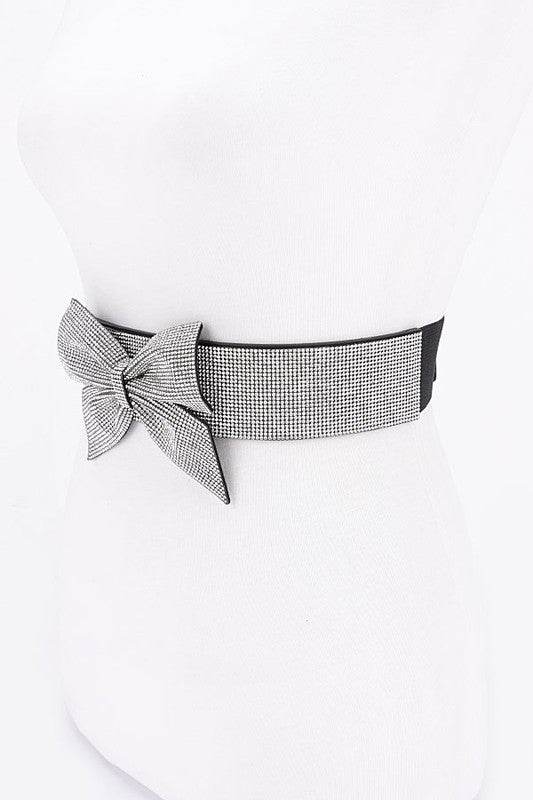 Rhinestone Bow Tie Elastic Fashion Belt - Shop Style & More | Fresh Looks, Everyday Deals & Free Shipping