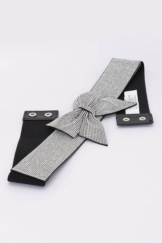 Rhinestone Bow Tie Elastic Fashion Belt - Shop Style & More | Fresh Looks, Everyday Deals & Free Shipping