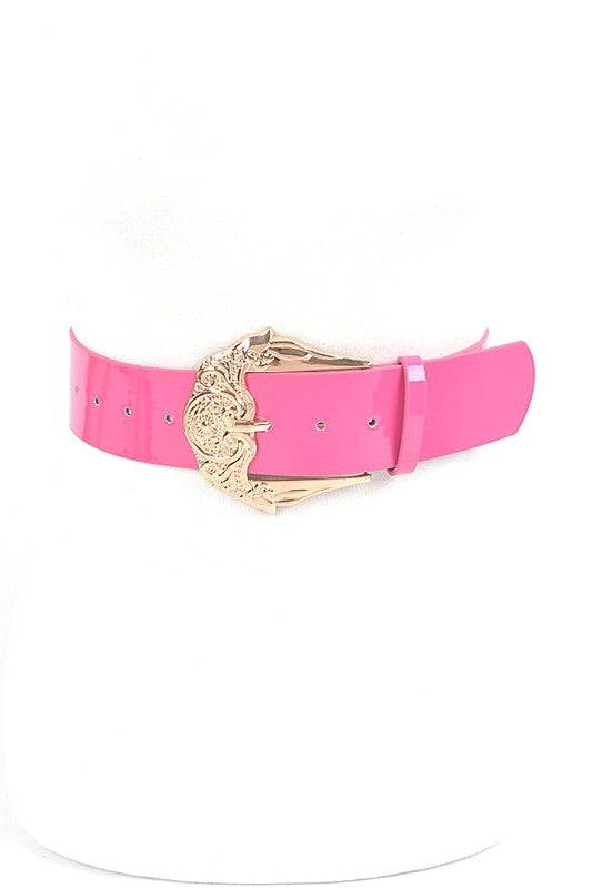 Motif Embossed Buckle Patent Faux Leather Belt - Shop Style & More | Fresh Looks, Everyday Deals & Free Shipping