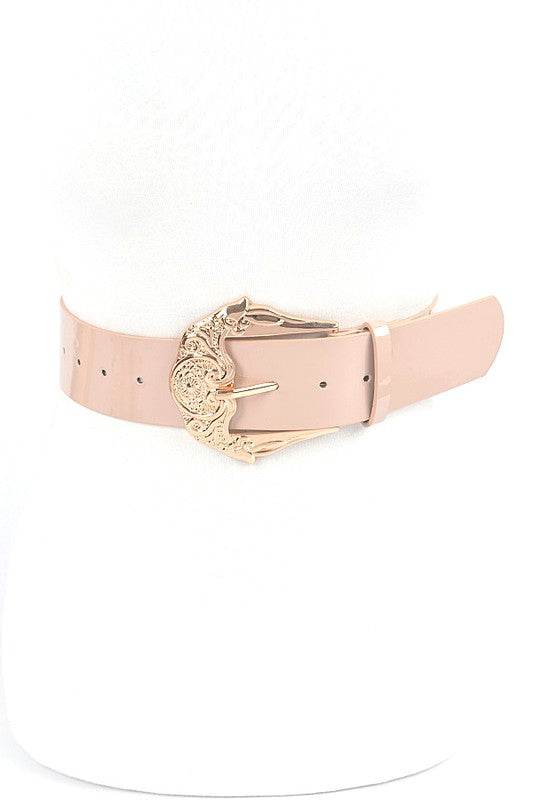 Motif Embossed Buckle Patent Faux Leather Belt - Shop Style & More | Fresh Looks, Everyday Deals & Free Shipping