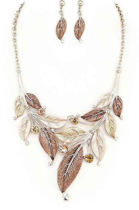 Metal Leaf Statement Necklace Set - Shop Style & More | Fresh Looks, Everyday Deals & Free Shipping