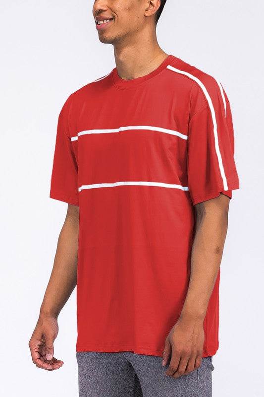 ROUND NECK TAPE STRIPE TSHIRT - Shop Style & More | Fresh Looks, Everyday Deals & Free Shipping