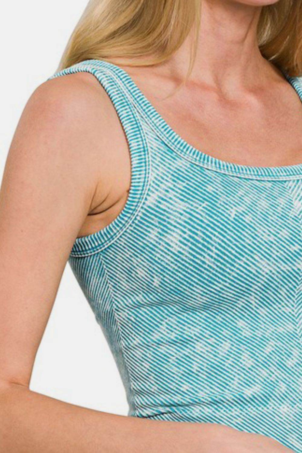 Zenana Washed Ribbed Scoop Neck Wide Strap Tank - Shop Style & More | Fresh Looks, Everyday Deals & Free Shipping