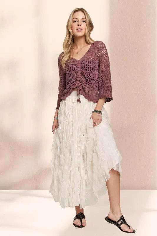 ADORA Elastic Waist Cloud Fluffy Maxi Skirt - Shop Style & More | Fresh Looks, Everyday Deals & Free Shipping