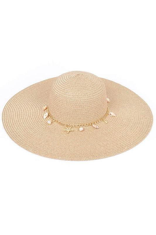 Shell And Pearl Mix Charm Floppy Sun Hat - Shop Style & More | Fresh Looks, Everyday Deals & Free Shipping