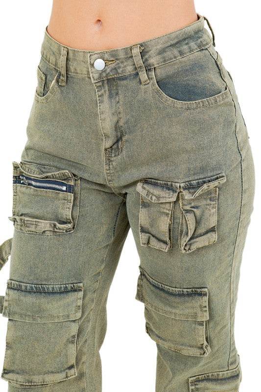 WOMEN FAHION CARGO STYLE DENIM PANTS - Shop Style & More | Fresh Looks, Everyday Deals & Free Shipping