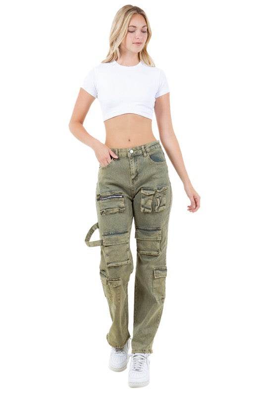 WOMEN FAHION CARGO STYLE DENIM PANTS - Shop Style & More | Fresh Looks, Everyday Deals & Free Shipping