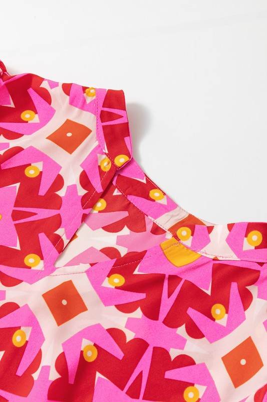 Women Strawberry Geo Print V-neck Maxi Dress - Shop Style & More | Fresh Looks, Everyday Deals & Free Shipping